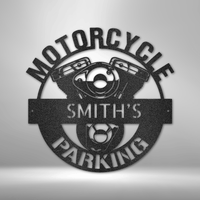 Thumbnail for Motorcycle Parking Monogram - Steel Sign