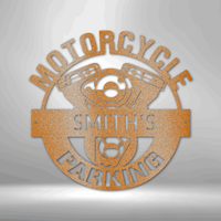 Thumbnail for Motorcycle Parking Monogram - Steel Sign