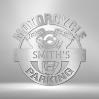 Thumbnail for Motorcycle Parking Monogram - Steel Sign