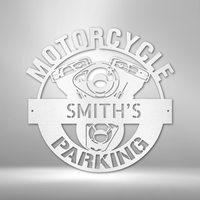 Thumbnail for Motorcycle Parking Monogram - Steel Sign