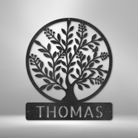 Thumbnail for Simple Tree Monogram - Steel Sign