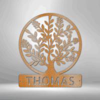 Thumbnail for Simple Tree Monogram - Steel Sign