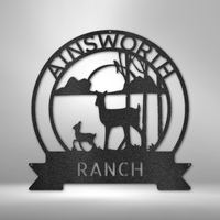 Thumbnail for Ranch Sun Set Monogram - Steel sign