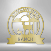 Thumbnail for Ranch Sun Set Monogram - Steel sign