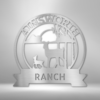 Thumbnail for Ranch Sun Set Monogram - Steel sign