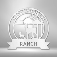 Thumbnail for Ranch Sun Set Monogram - Steel sign