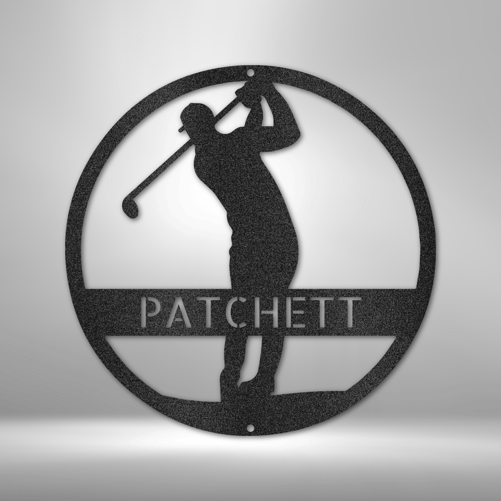 Golfer Monogram - Steel Sign