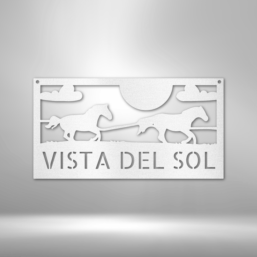 Racing Horses Monogram - Steel Sign