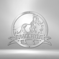 Thumbnail for Majestic Horse Monogram - Steel Sign