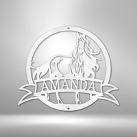 Thumbnail for Majestic Horse Monogram - Steel Sign