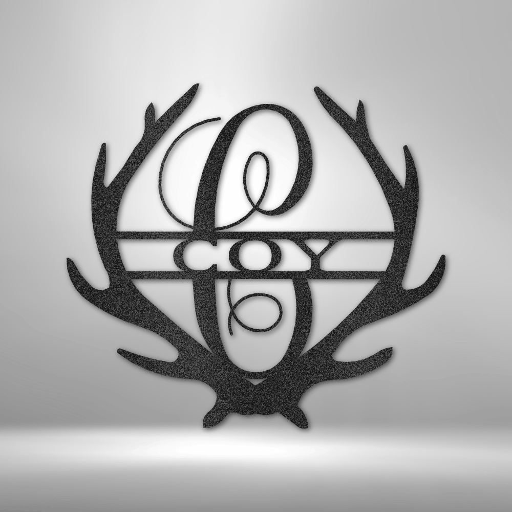 Antler Monogram - Steel Sign