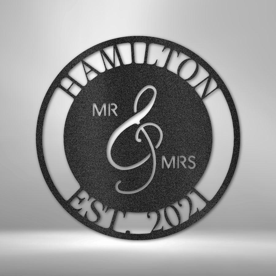 Mr. and Mrs. - Steel Sign