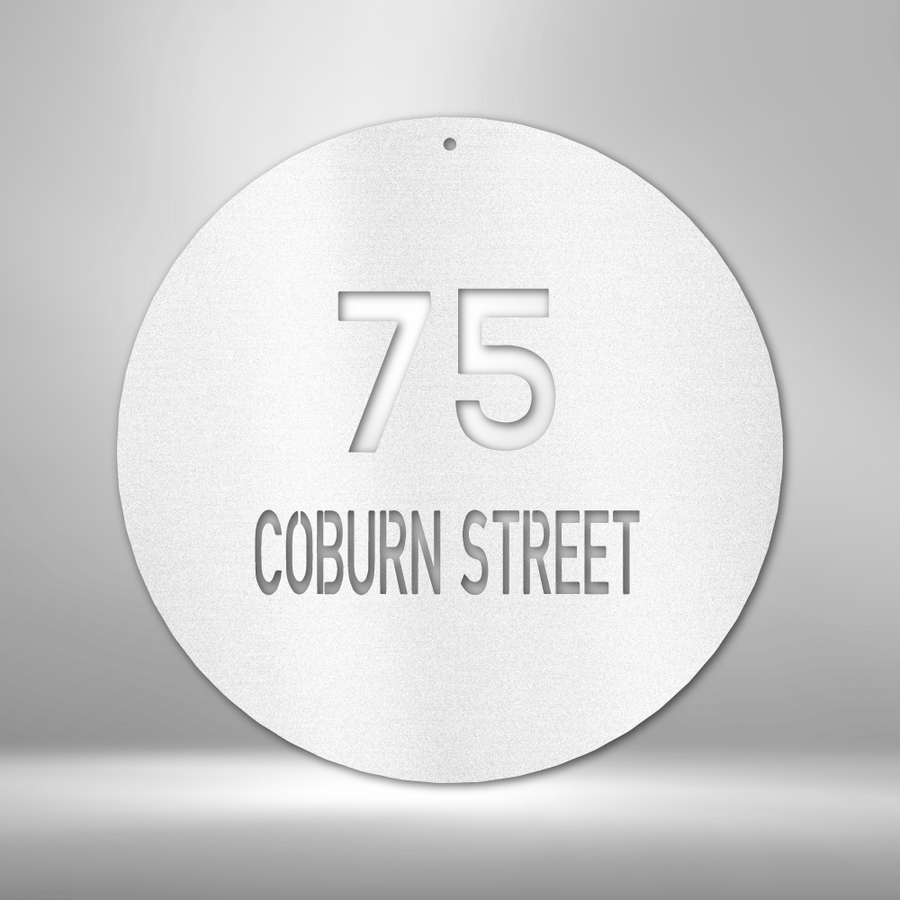Circle Address - Steel Sign